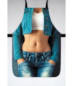 фартук, джинсы